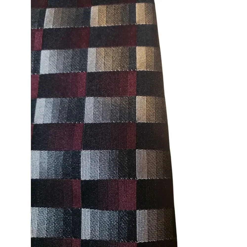 Joseph & Feiss Mens Tie Necktie Designer Luxury Black Gray Burgundy‎ Geometric